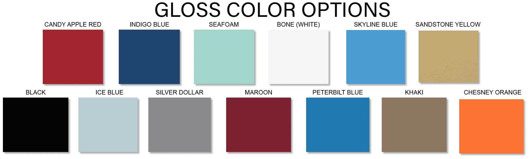 Gloss color swatches