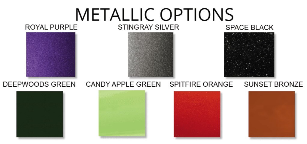 Metallic color swatches
