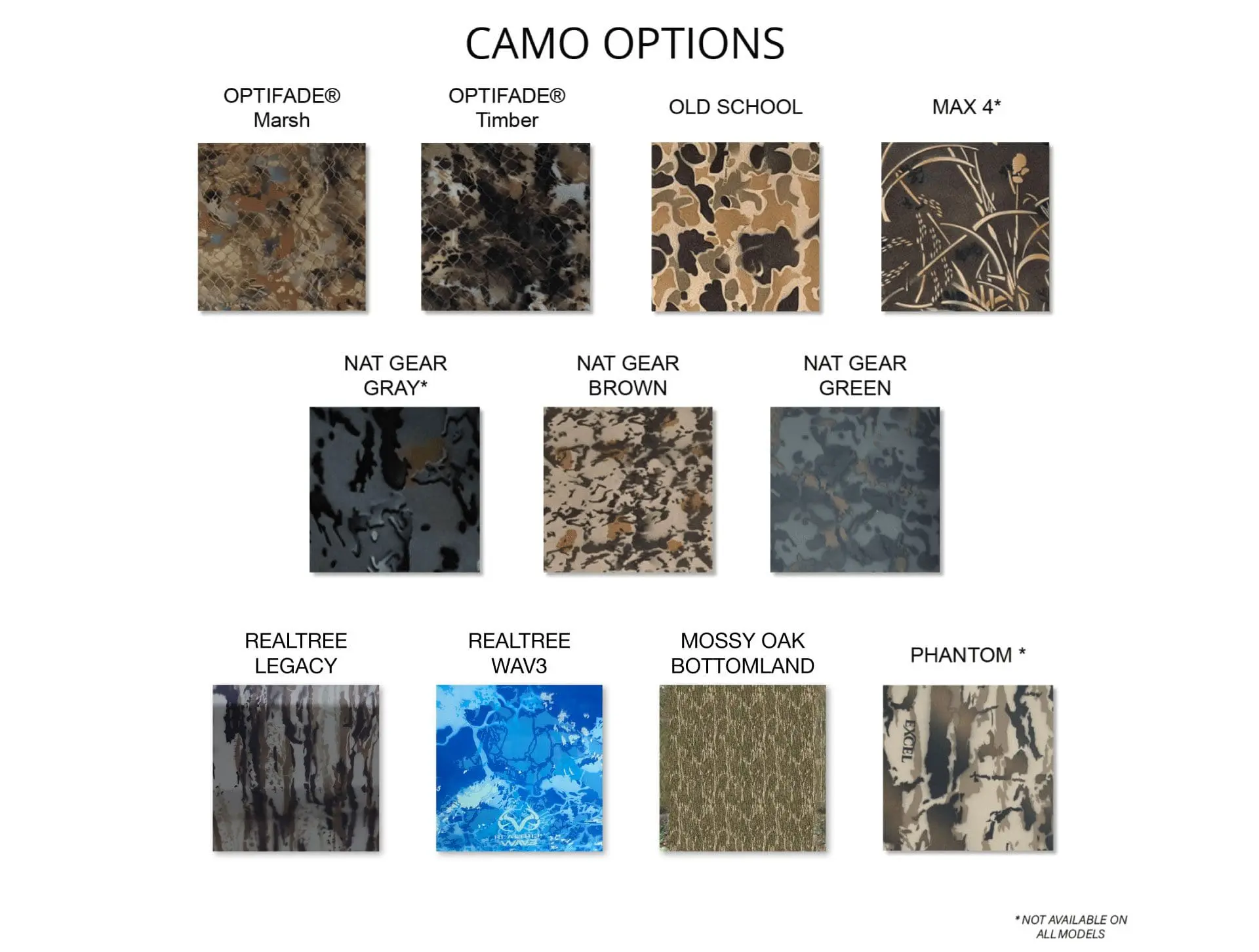 Camo swatches
